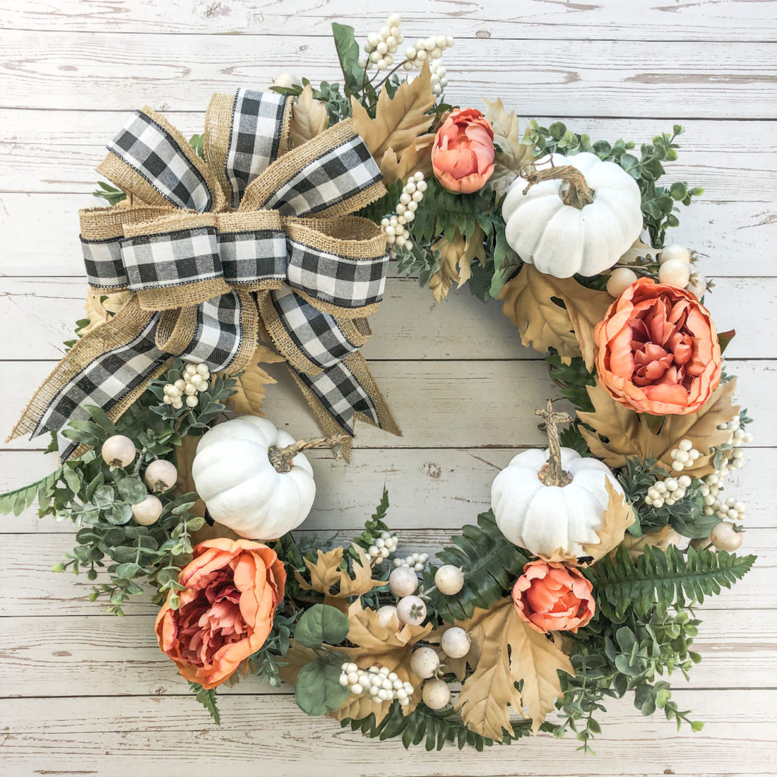 Beautiful DIY Farmhouse Fall Wreath - Tutorial - Faithful Homebody