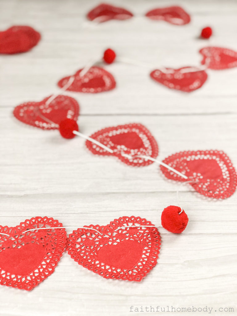 Red Heart Doily Garland