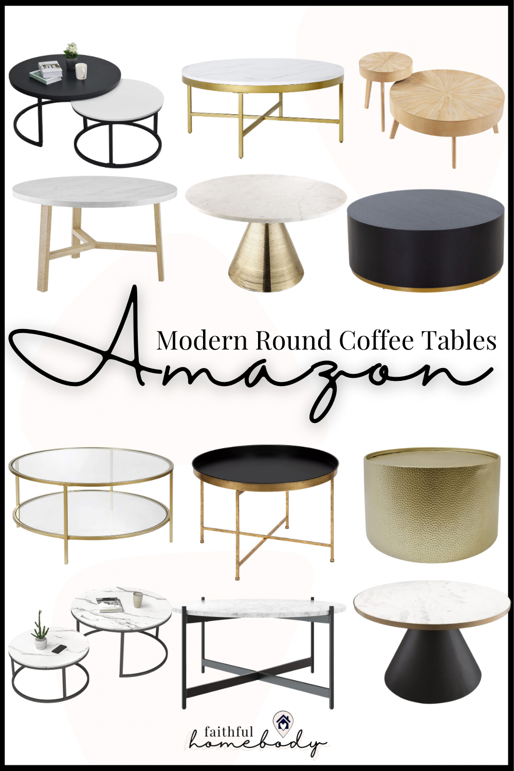 Affordable Round Coffee Tables from Amazon. 12 modern coffee tables featuring brass & gold finishes, metal, glass, wood, marble, & faux marble. Modern Coffee Tables | Transitional Coffee Tables | Mid-Century Modern Coffee Tables